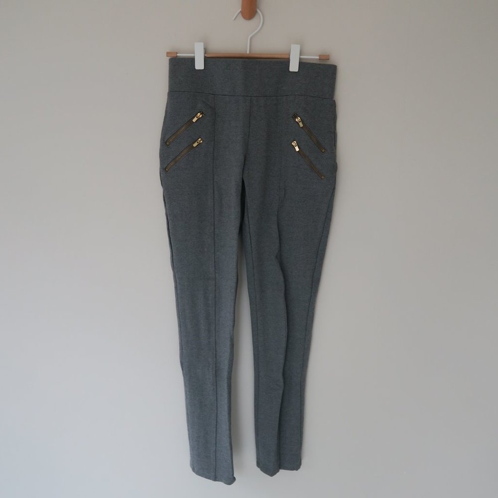 🆕 Ci Sono Fashion Gray Legging zippers Pants, NEW
